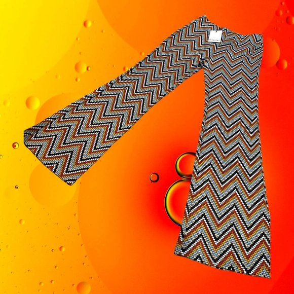 Women’s retro-pattern boot cut pants - Picture 1 of 1